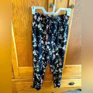 Black floral dress joggers